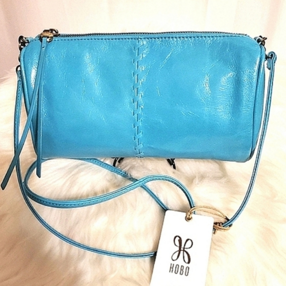 NWT HOBO 'Topaz' Turquoise Leather Crossbody Bag with Wanderlust Lining